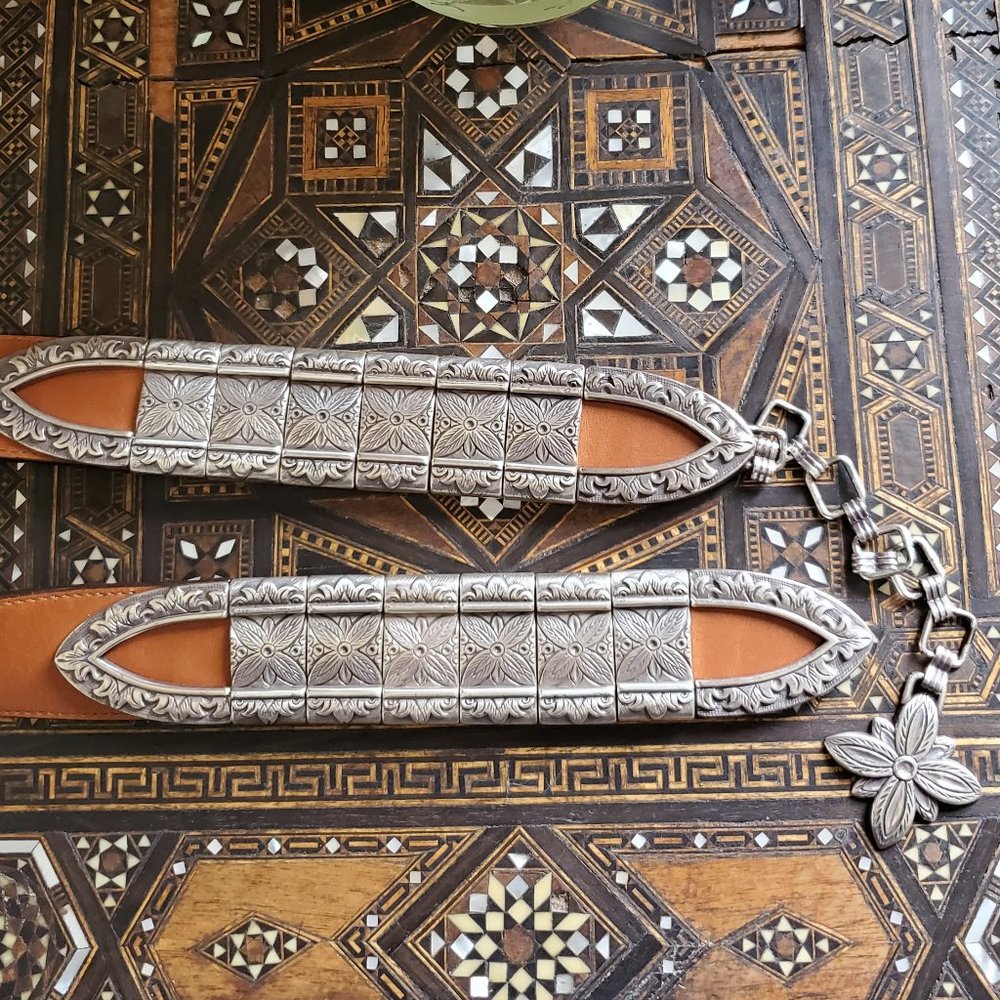 Brighton brown leather boho style rodeo belt 1994